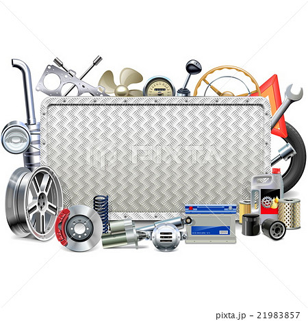 Vector Metal Board with Car Parts 21983857