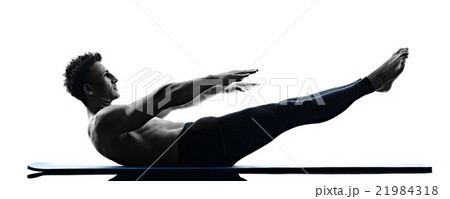 man pilates exercises fitness isolated man pilates exercises fitness isolated 21984318