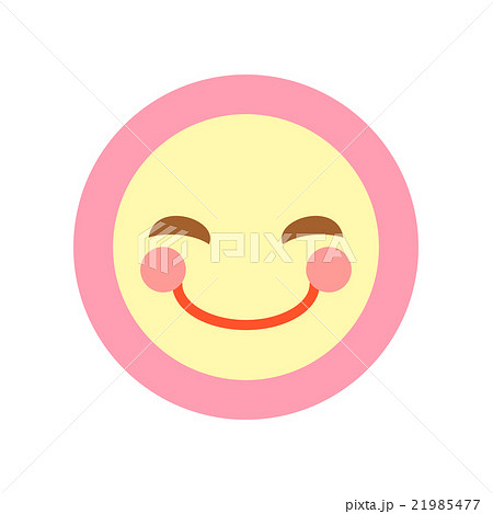 可愛いシンプル表情アイコン 笑顔のイラスト素材