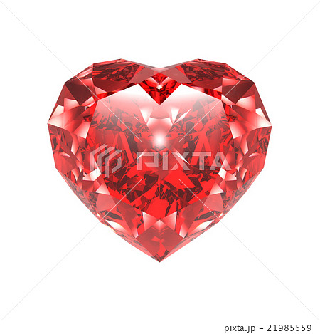 赤いハートのダイヤモンドのイラスト素材