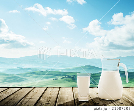 milk and sunny spring day, tuscany, Italy 21987202