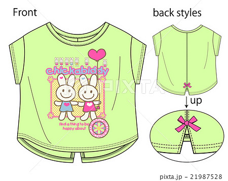 かわいいウサギのイラスト入りtシャツのイラスト素材