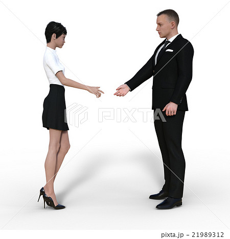 握手をする男女 ビジネス Perming3dcg イラスト素材のイラスト素材