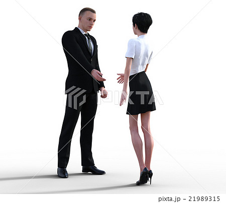 握手をする男女 ビジネス Perming3dcg イラスト素材のイラスト素材