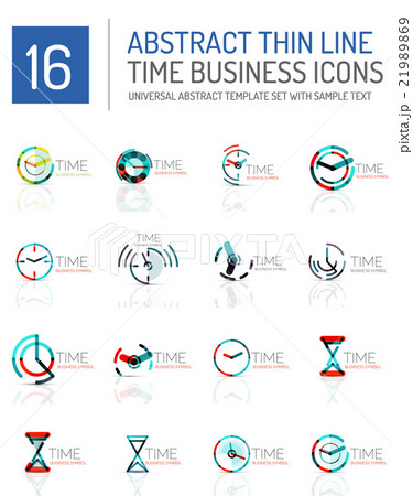 Geometric clock and time icon set Geometric clock and time icon set 21989869
