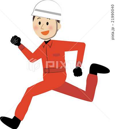 走る救助隊員のイラスト素材