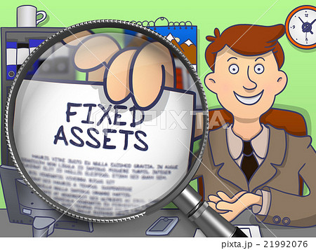 Fixed Assets through Magnifier. Doodle Concept. 21992076