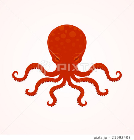 Red big octopus vector illusrtation Red big octopus vector illusrtation 21992403
