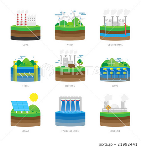 Alternative Energy Source Electricity Powerのイラスト素材