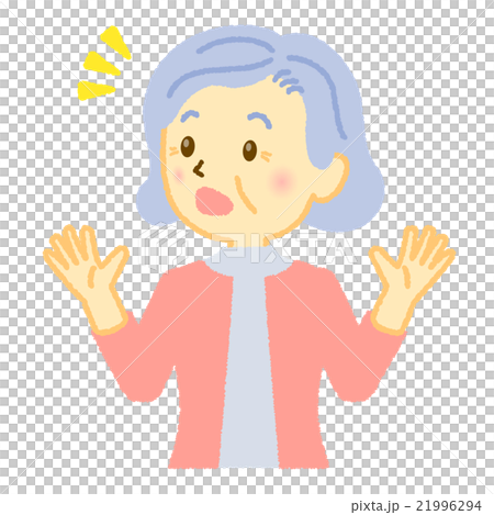 シニア女性　驚き 21996294