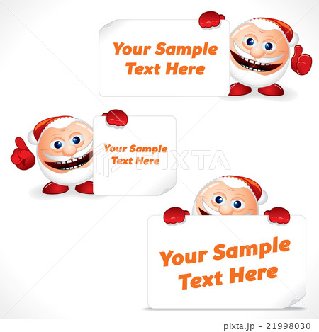 Cartoon Santa Claus with Blank Banner and Sign 21998030