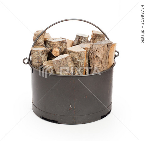 Metal basket of firewood Metal basket of firewood 21998754