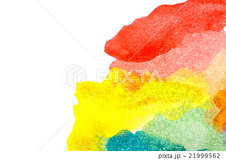 Yellow blue red green abstract watercolors. 21999562