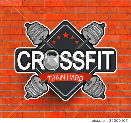 Retro styled crossfit emblem. 22000407