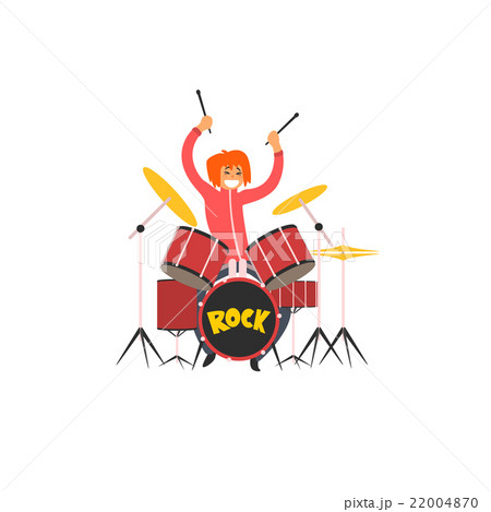 Girl Drummer Vector Illustration Girl Drummer Vector Illustration 22004870
