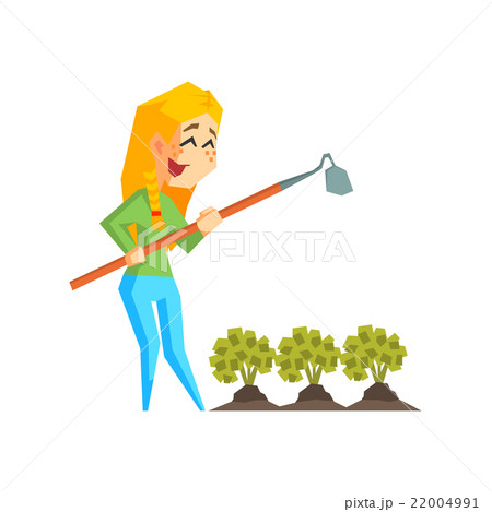Girl Chopping Garden Bed 22004991
