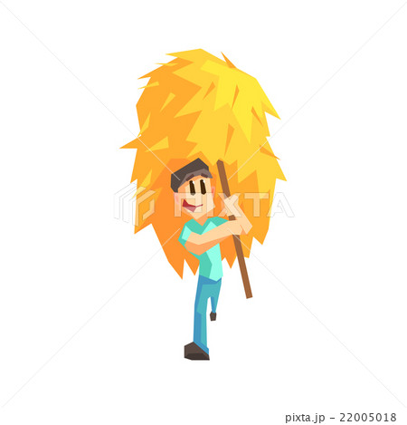 Guy Carrying Stack Of Hay Guy Carrying Stack Of Hay 22005018