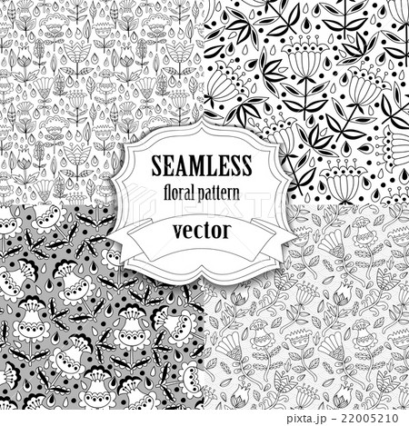 Seamless vector floral pattern collection 22005210