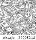 Contour seamless background with leafs 22005218