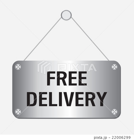 silver metallic free delivery sign  22006299