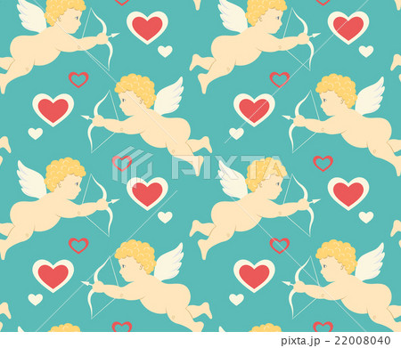 Seamless Festive Love Pattern with Cupid and Seamless Festive Love Pattern with Cupid and 22008040