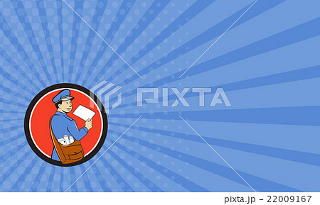 Business card Mailman Deliver Letter  Cartoon 22009167