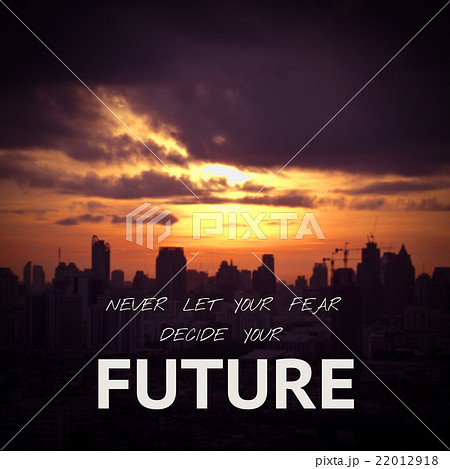 Inspirational quote on blurred background of city  22012918