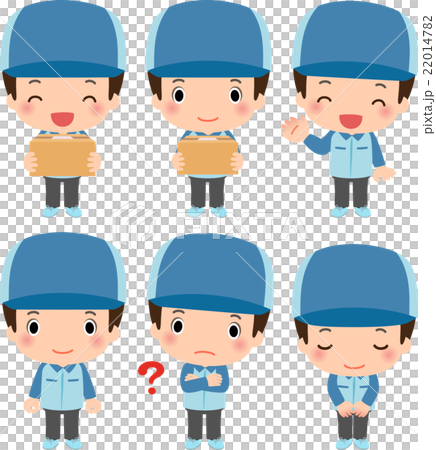 配達員の男性のイラストセット 22014782