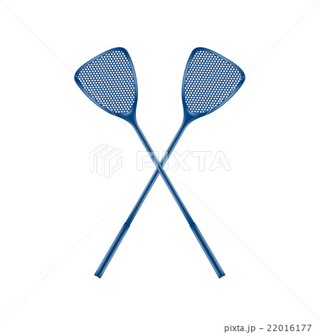 Two crossed fly swatters in blue design  22016177