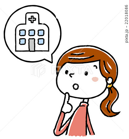 イラスト素材：妊婦　出産　準備　病院 22018086