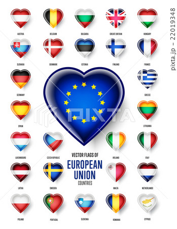 European Union country flags icon, vector