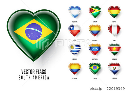 Vector flags of the countries South America.
