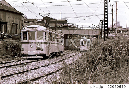 昭和43年東京の下町を行く都電 38系統の写真素材 2659