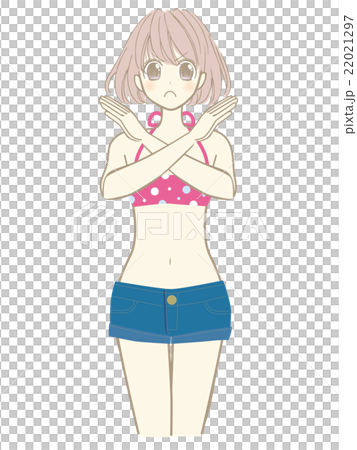 一個美麗的女孩（Moe系列動畫manga接觸）泳裝貴婦人Pos的例證 22021297