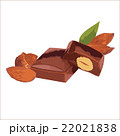 pieces of chocolate bar with almonds 22021838