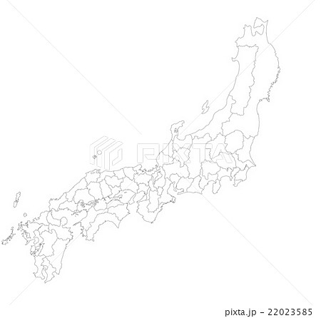 日本旧国域地図 白地図バージョン のイラスト素材