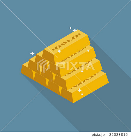 Gold ingots flat icon Gold ingots flat icon 22023816