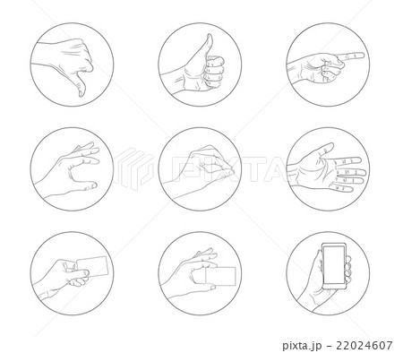 business hand gestures contour icon business hand gestures contour icon 22024607