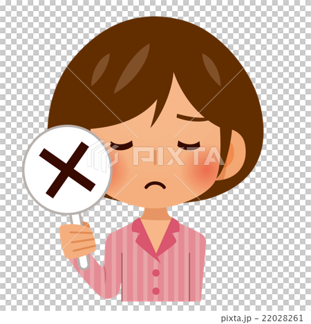 A woman in pajamas who puts out a tag 22028261