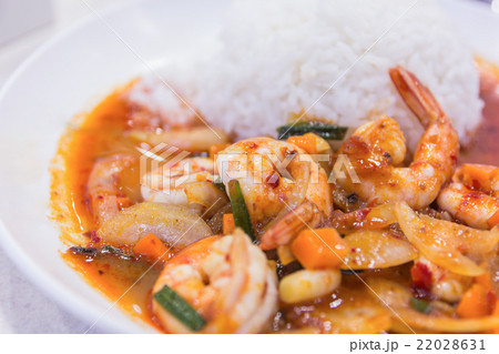 stir fried shrimp in thai red curry stir fried shrimp in thai red curry 22028631