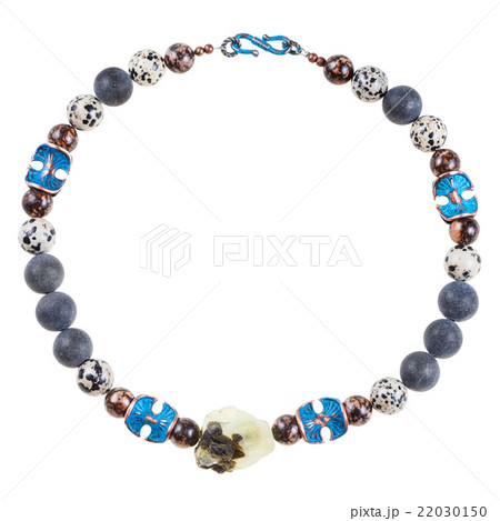 necklace from Prehnite, shungite, aplite gems 22030150