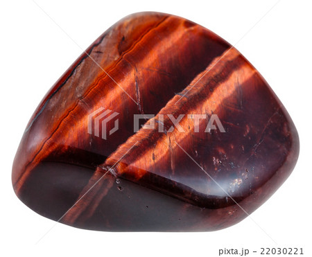 polished red bulls eye gemstone isolated on white polished red bulls eye gemstone isolated on white 22030221