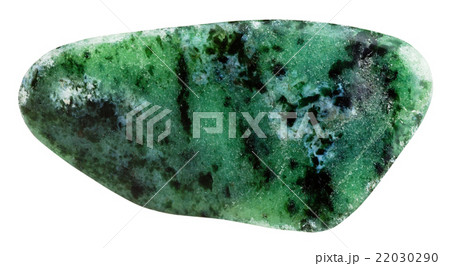 polished green zoisite (saualpite) gemstone 22030290