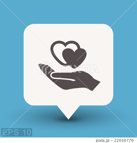 Pictograph of heart in hand 22030770