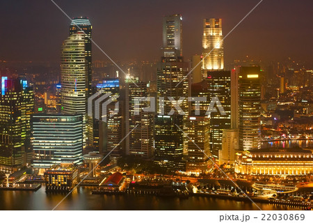 Illuminated night view of Singapore Illuminated night view of Singapore 22030869