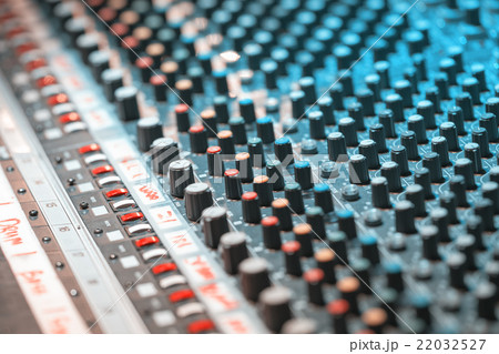 Sound recording equipment. Music mixer controls Sound recording equipment. Music mixer controls 22032527