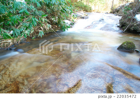 木曽川源流域、床波沢ー床並の平垂（ひらだる）の流れ 22035472