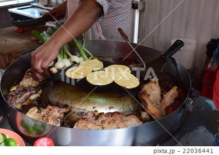 メキシコシティ タコスの屋台の写真素材