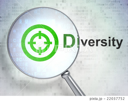 Finance concept: Target and Diversity with optical 22037752