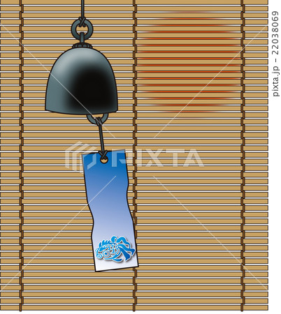 風鈴と簾のイラスト素材